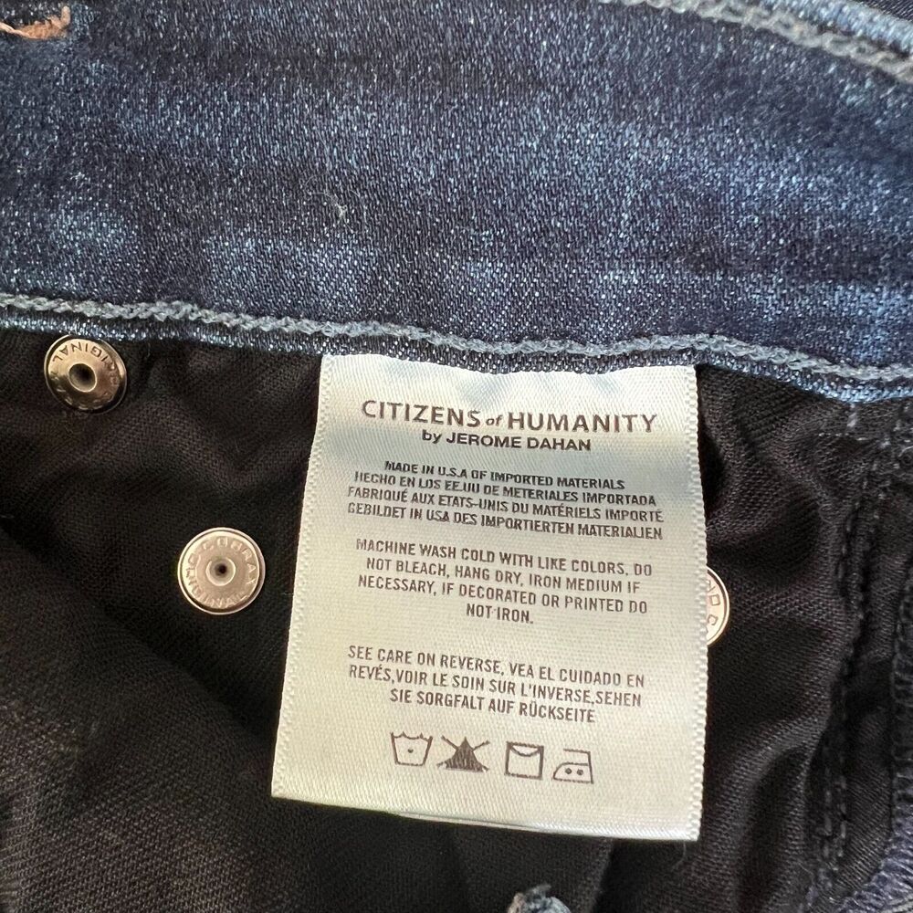 Citizens of Humanity Rocket Jeans Size 27x28 Women High Rise Skinny Raw Hem Dark - Picture 5 of 9